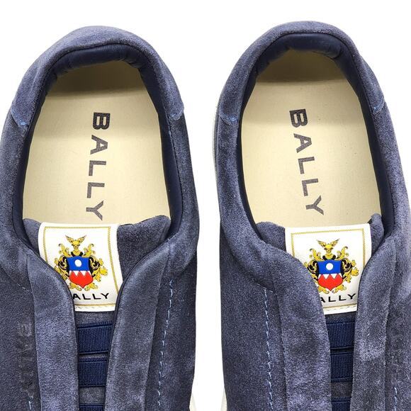 Bally Crest Romy Suede Slip-On Sneakers Navy Blue - NWB $400 - Picture 7 of 7